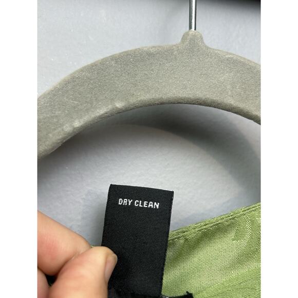 Bob Mackie Studio Womens Jacket Size 10 Green Floral Embossed Cropped Swing NEW - Picture 8 of 10